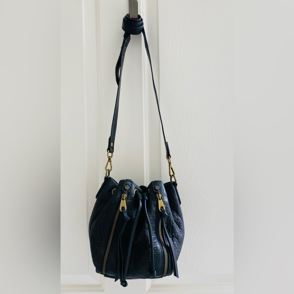 Joelle Hawkens Lamb Leather Dakota Mini Crossbody Bucket Bag 🖤